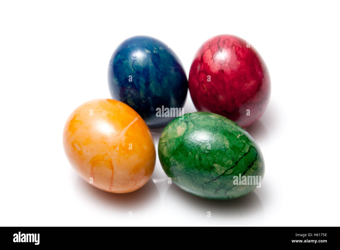 lot of colorful easter eggs isolated on white background Stock Photo ...