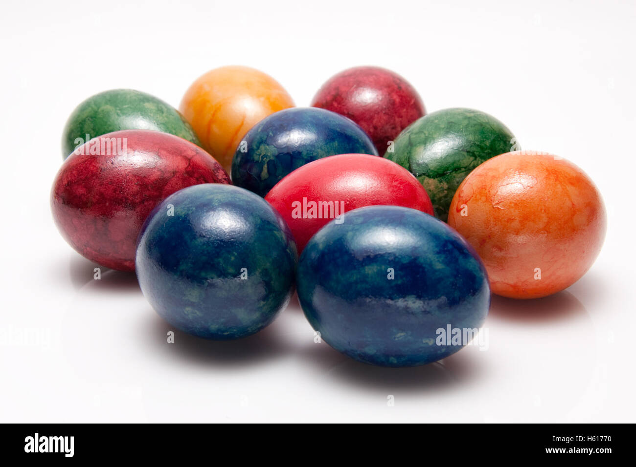 lot of colorful easter eggs isolated on white background Stock Photo ...