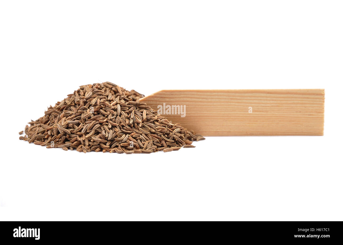 Caraway seeds on plate Stock Photo