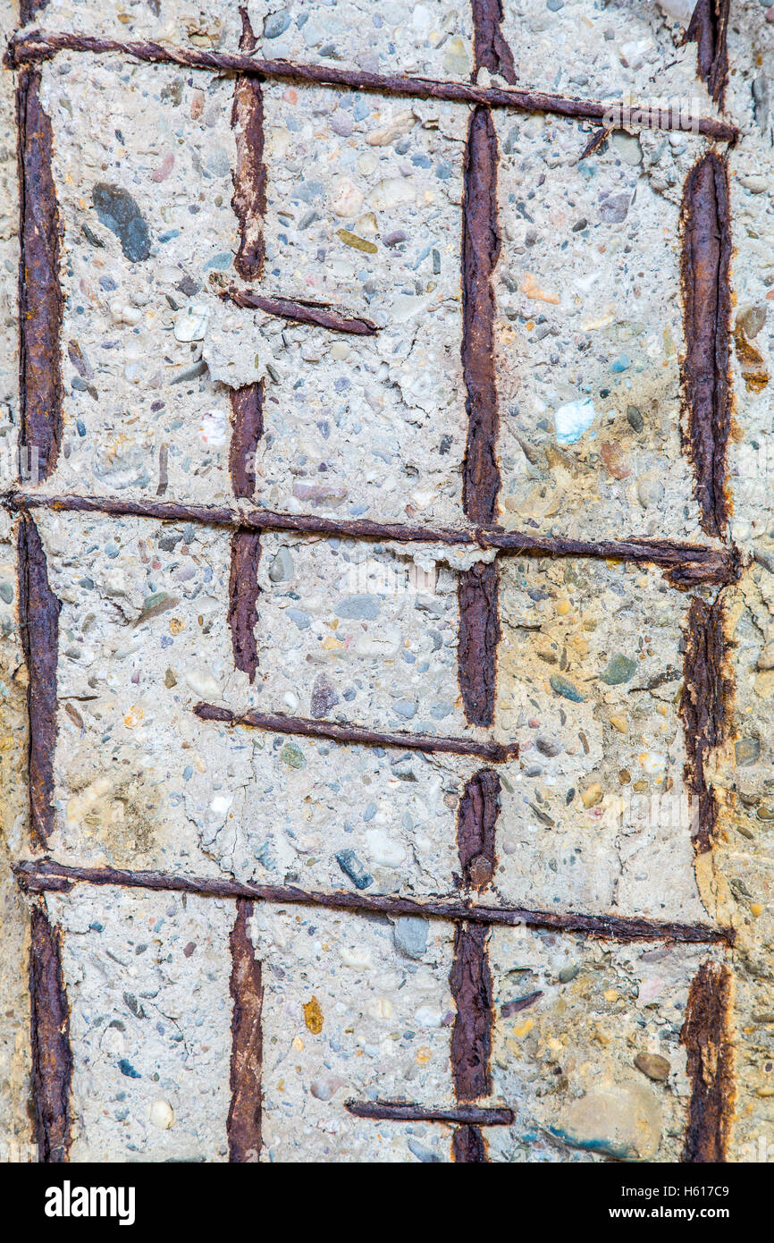 Concrete, masonry, masonry, rusted, become visible, aging, building, Stock Photo