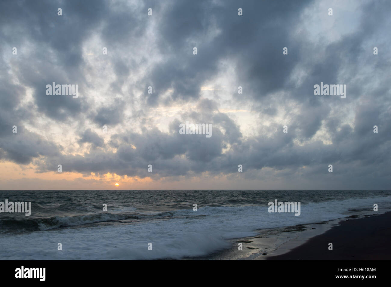 Beach at sunset, Negombo, Sri Lanka Stock Photo