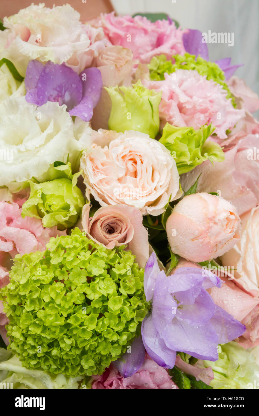 Delicate bouquet composed of summer flowers Stock Photo - Alamy