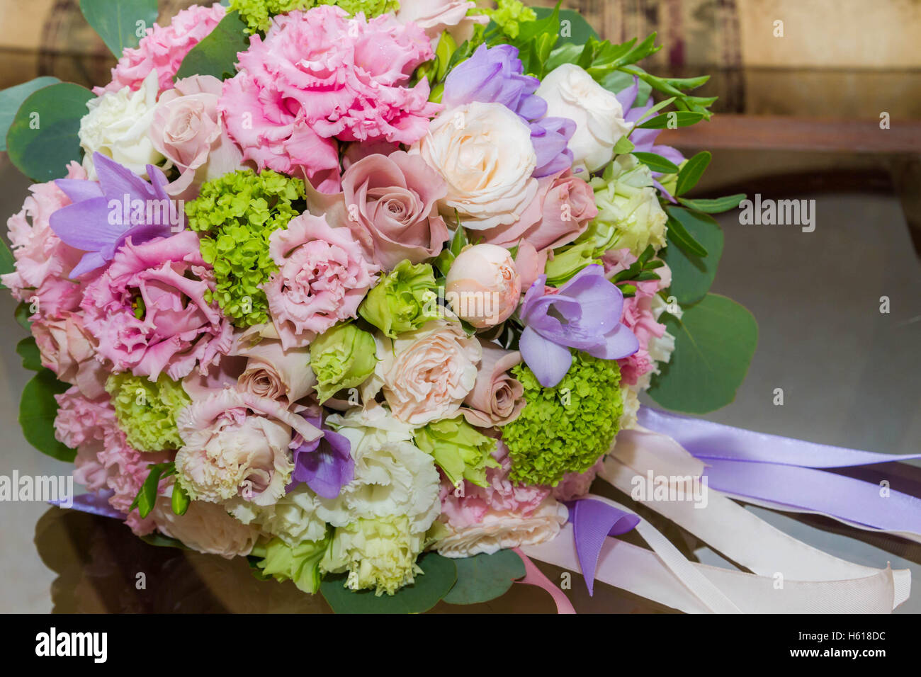 Delicate bouquet composed of summer flowers Stock Photo - Alamy