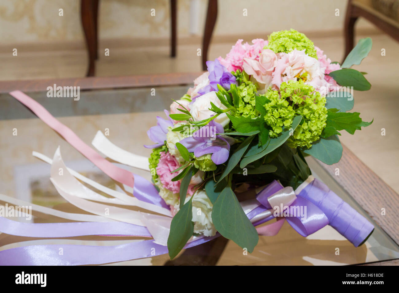 Delicate bouquet composed of summer flowers Stock Photo - Alamy