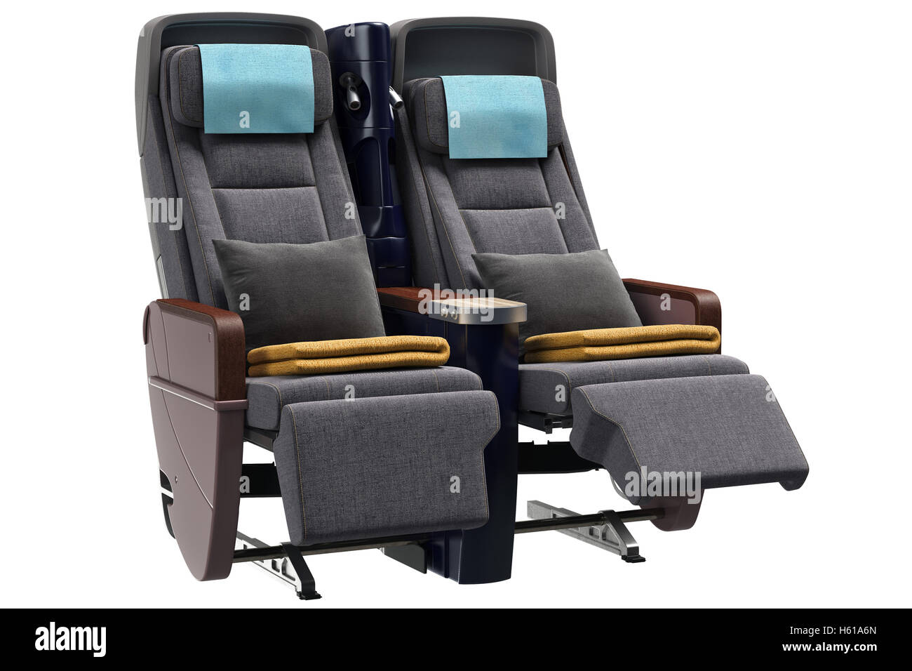 Airplane chairs pillows Stock Photo Alamy