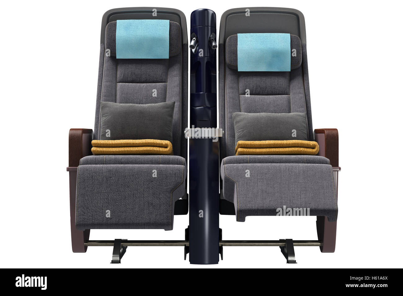 Aircraft chairs, front view Stock Photo Alamy