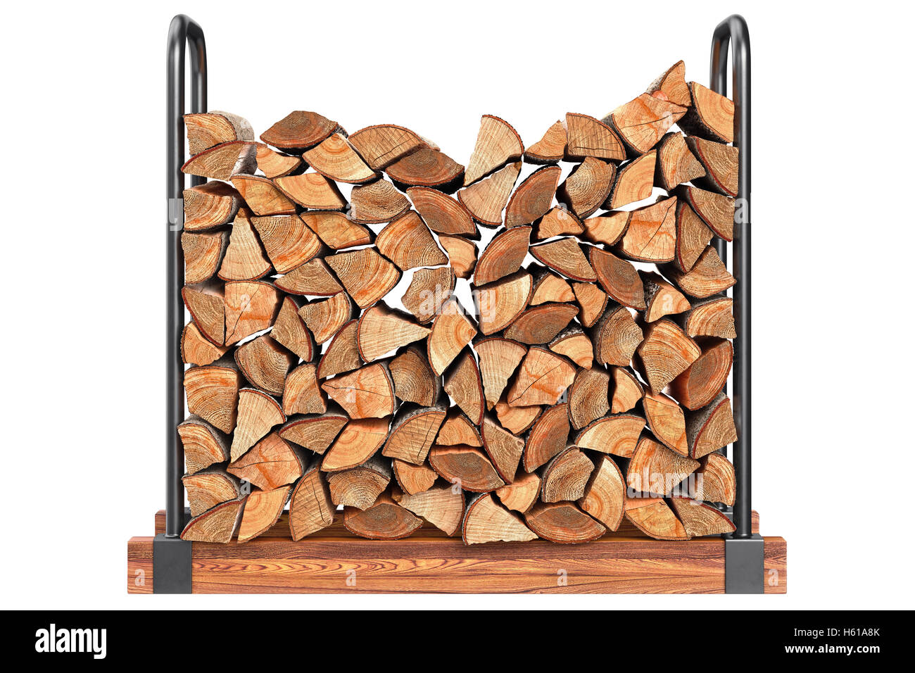 Firewood stack, front view Stock Photo Alamy
