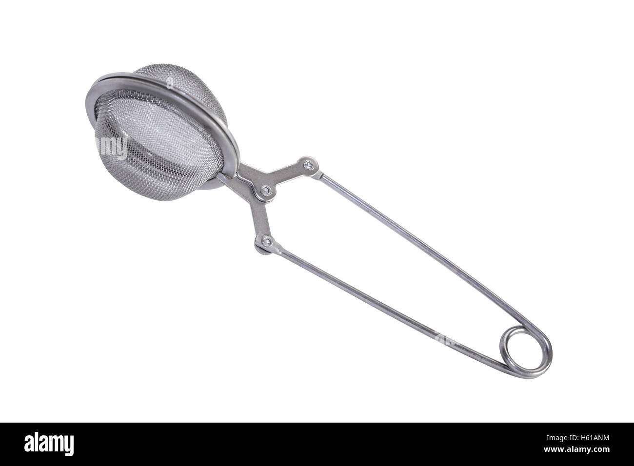 New contemporary tea-strainer on white background. Isolated with clipping path Stock Photo