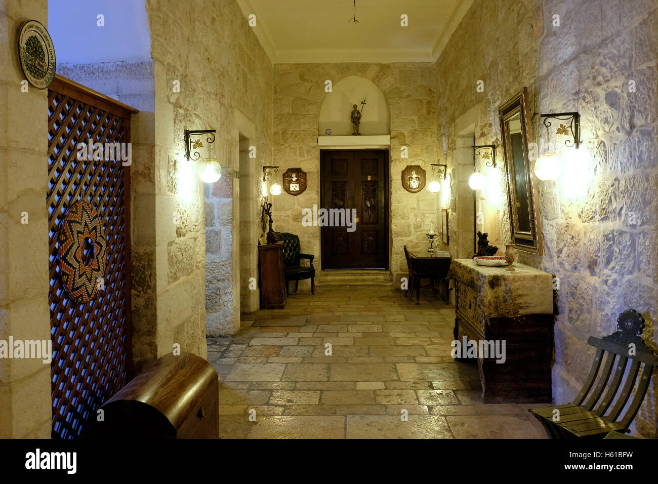 Interior of Knights Palace hotel a former theological seminary located