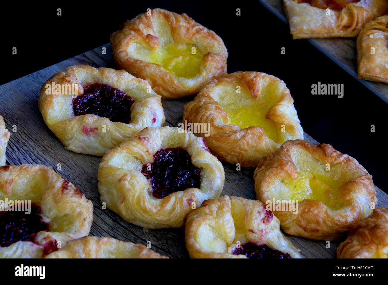 golden danish pastries Stock Photo