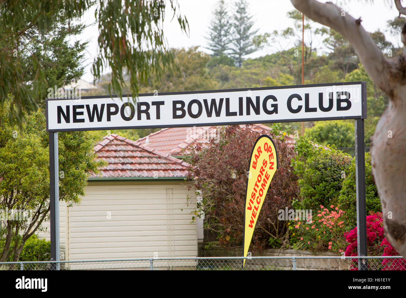 Newport lawn green bowling club on Sydney Northern beaches,Australia Stock Photo