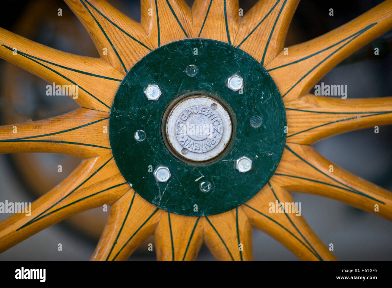 Spoked wheel, close-up Stock Photo