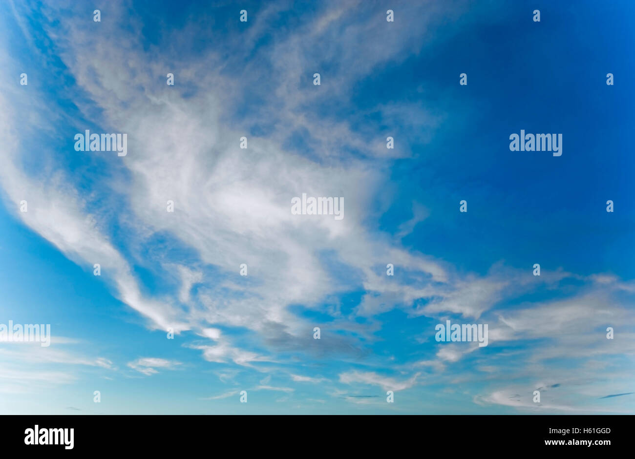 Blue sky with thin clouds Stock Photo