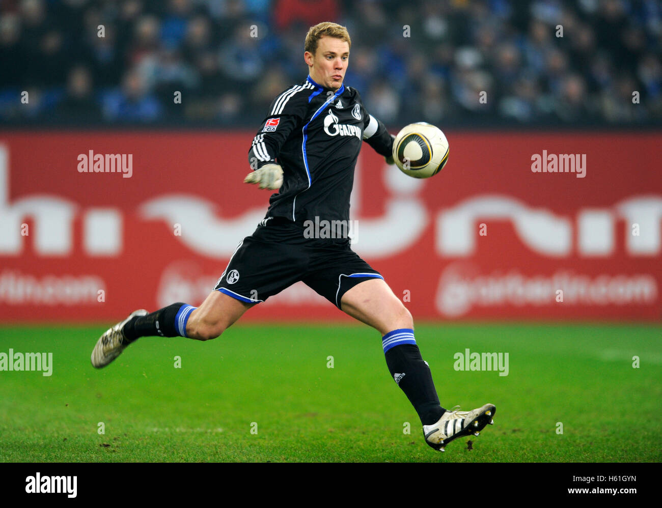 Manuel Neuer, German Soccer League, 2009/2010 season, 22th matchday, match FC Schalke 04 vs. 1.FC Koeln 2:0 Stock Photo