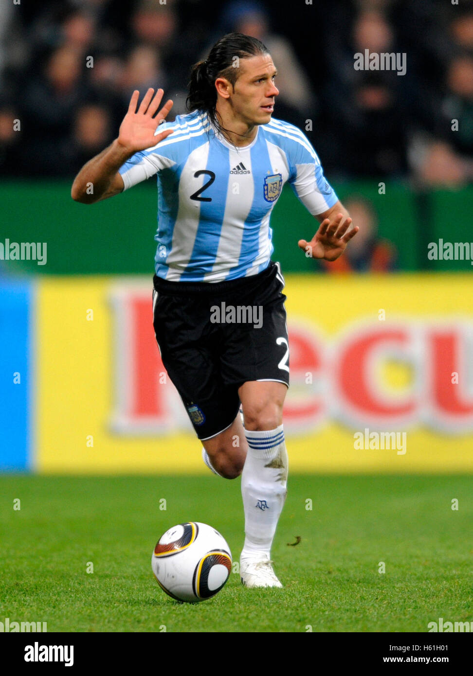 Martin Demichelis, football match Germany vs. Argentina 0:1 in the Allianz-Arena, Munich, Bavaria Stock Photo