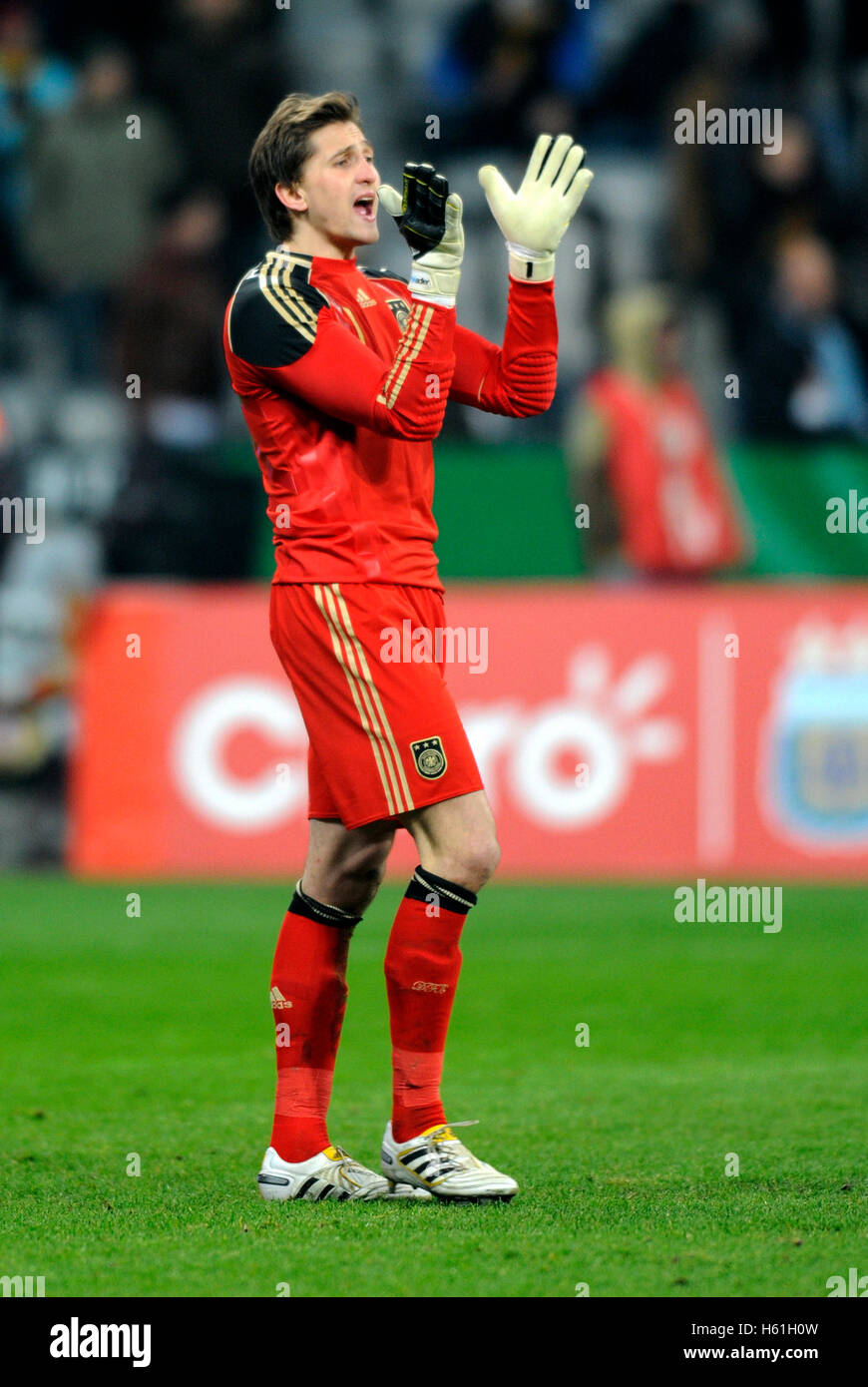 Rene Adler, football match Germany vs. Argentina 0:1 in the Allianz-Arena, Munich, Bavaria Stock Photo
