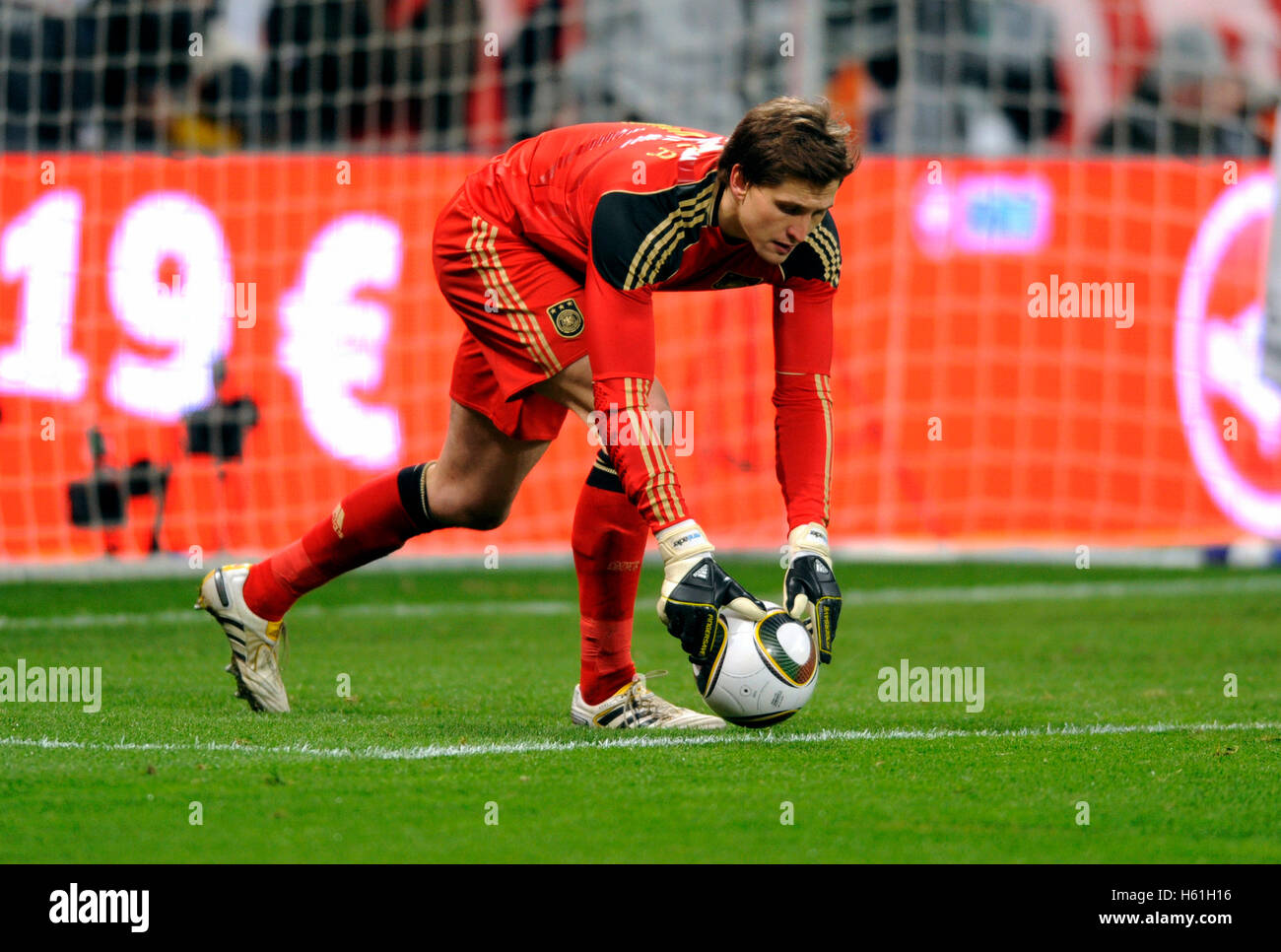 Rene Adler, international football match, Germany - Argentina 0:1, Allianz-Arena, Munich, Bavaria Stock Photo