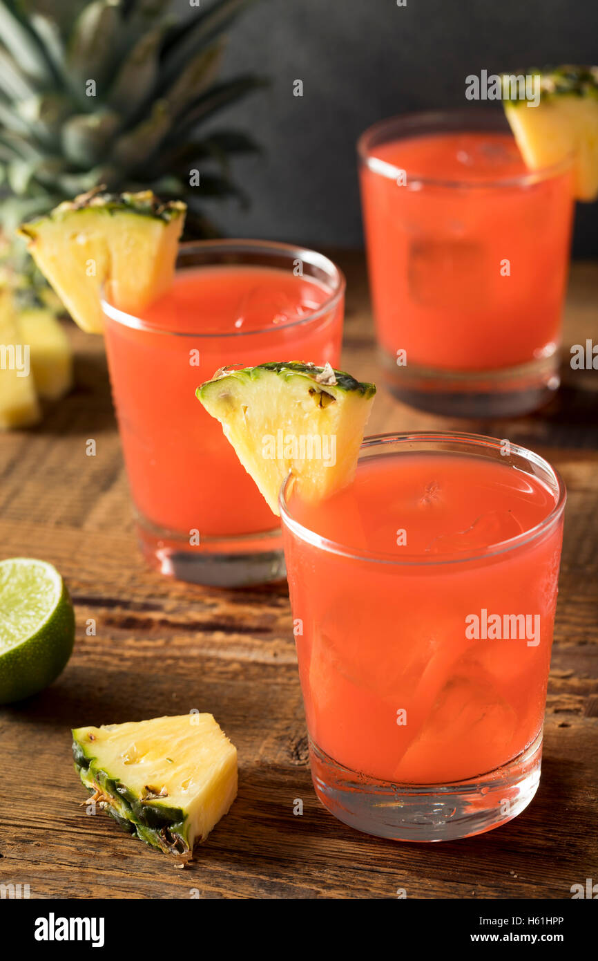 Homemade Jamaican Rum Punch with Lime and Pineapple Stock Photo Alamy