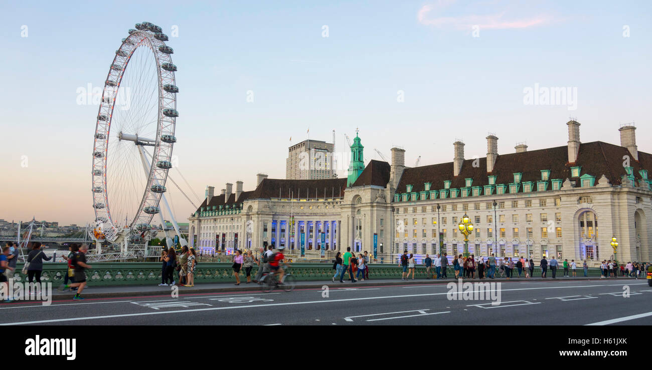 London Eye and County Hall Stock Photo - Alamy