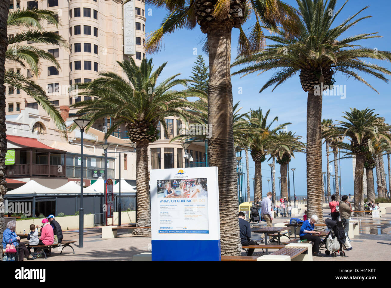 Glenelg suburb of Adelaide, and its town centre square,South Australia Stock Photo