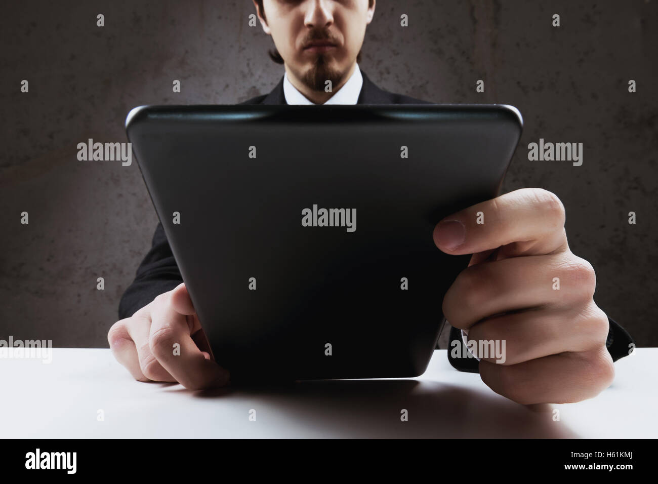 Businessman work tablet computer concept Stock Photo