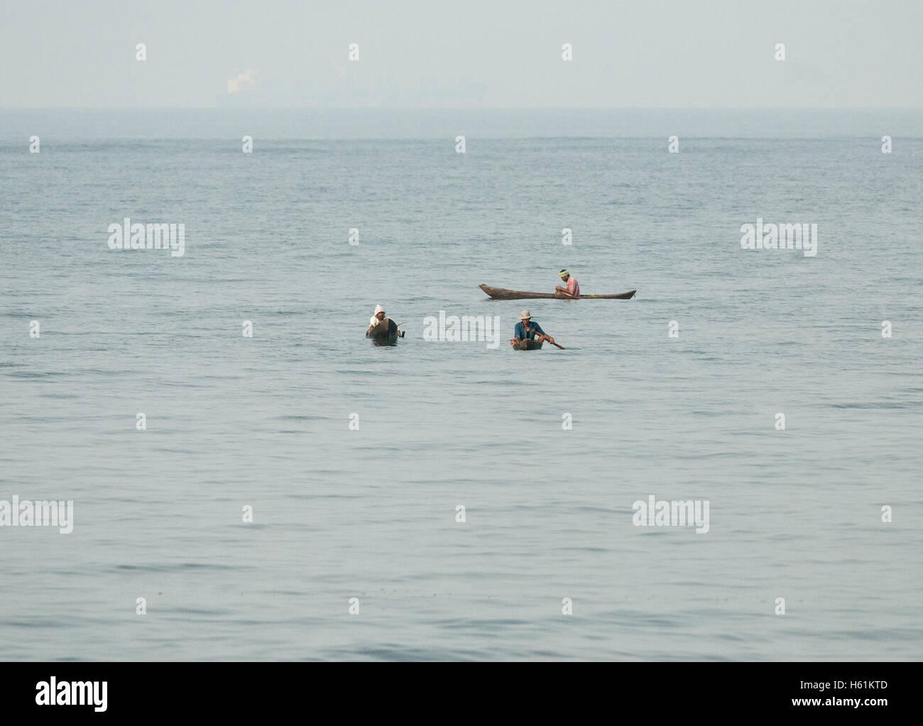 Boat fishing in Arabian sea off the coast of Karwar in Karnataka near Goa Stock Photo