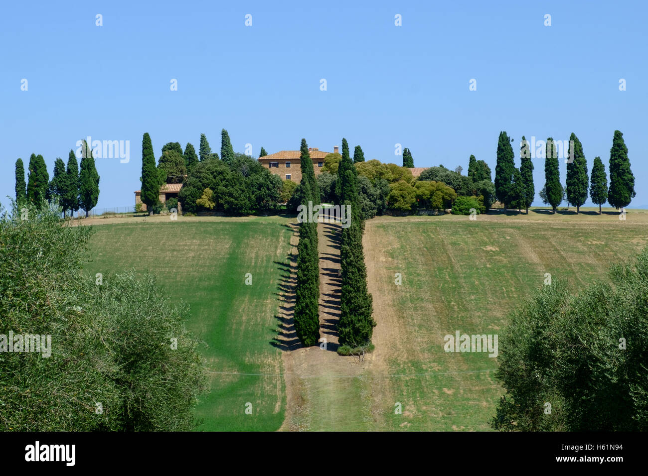 Villa Rocca d'Orcia castle, Tuscany, Italy Stock Photo