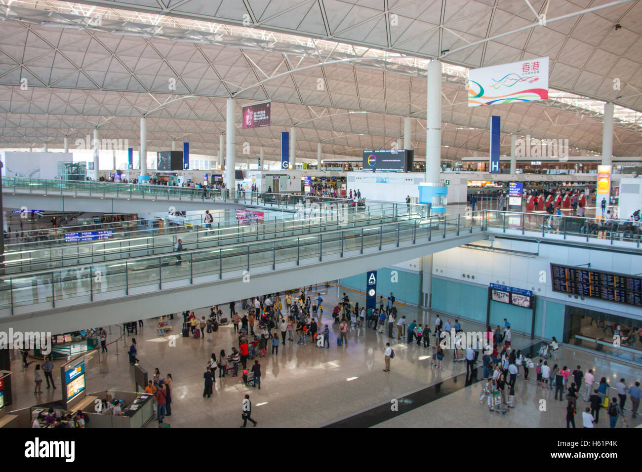 Hong Kong International Airport Terminal 1 , Chek Lap Kok island,  People's Republic of China Stock Photo