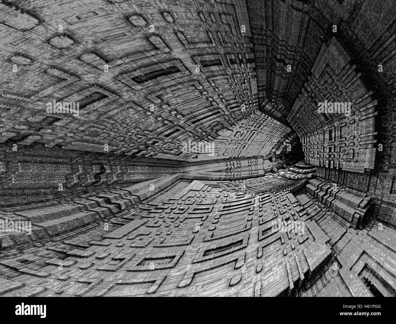 Dark cavern - abstract digitally generated image Stock Photo