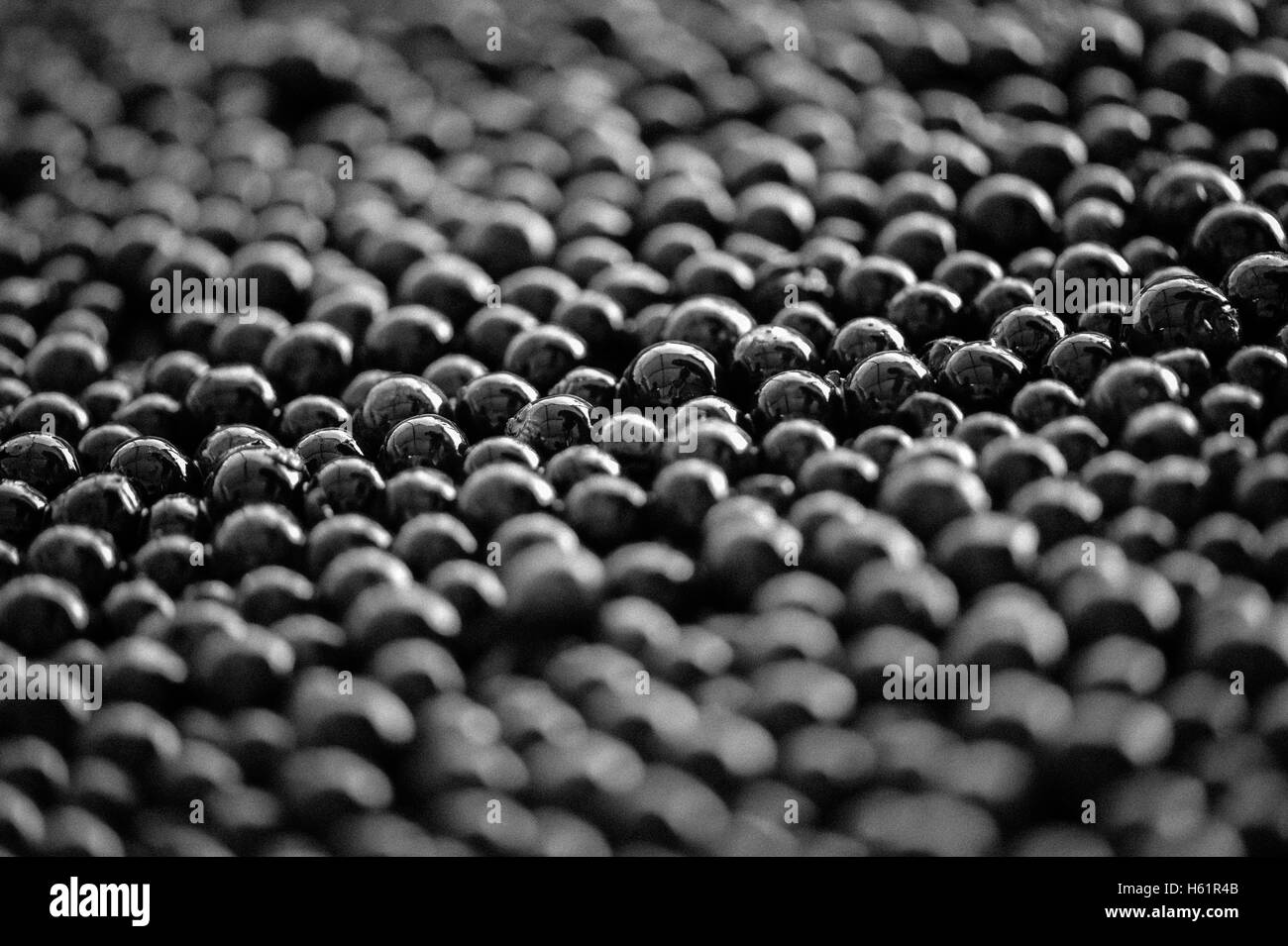 Grape harvest, red grape bay on the sorting table, France Stock Photo