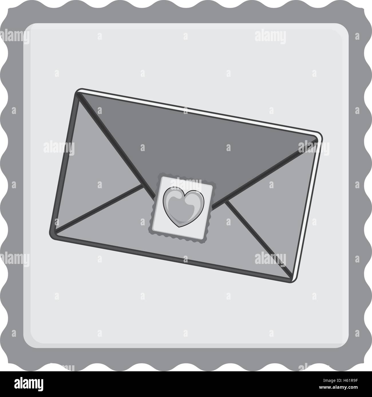envelope with heart post stamp Stock Vector Image & Art - Alamy