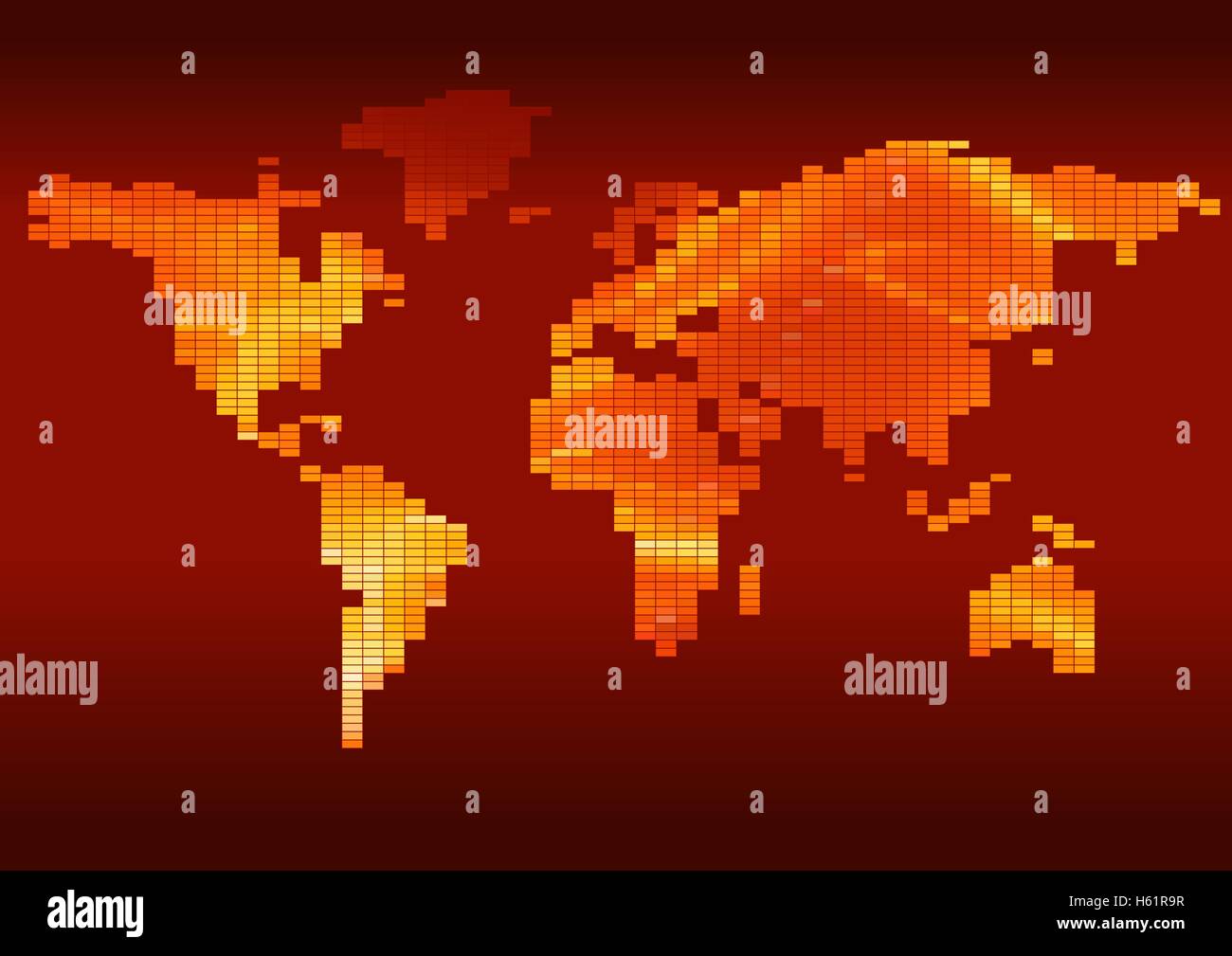 Checkered World Map Stock Vector