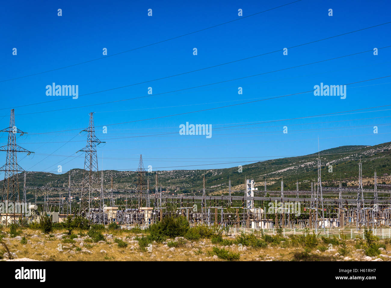 Electrical plant near Split, Croatia - Stock Image