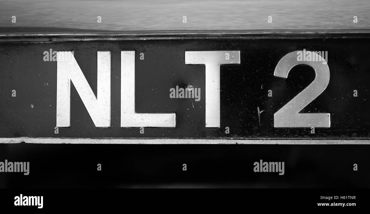 Registration plate of the Daimler straight-eight car (bought by George VI in 1949 for state occasions). Stock Photo