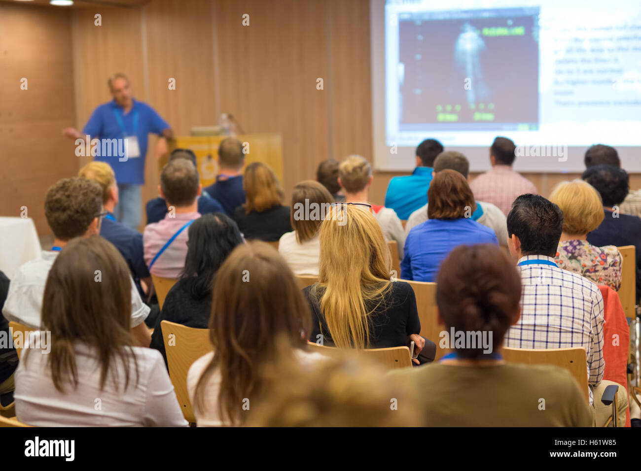 Audience in lecture hall on scientific conference Stock Photo - Alamy