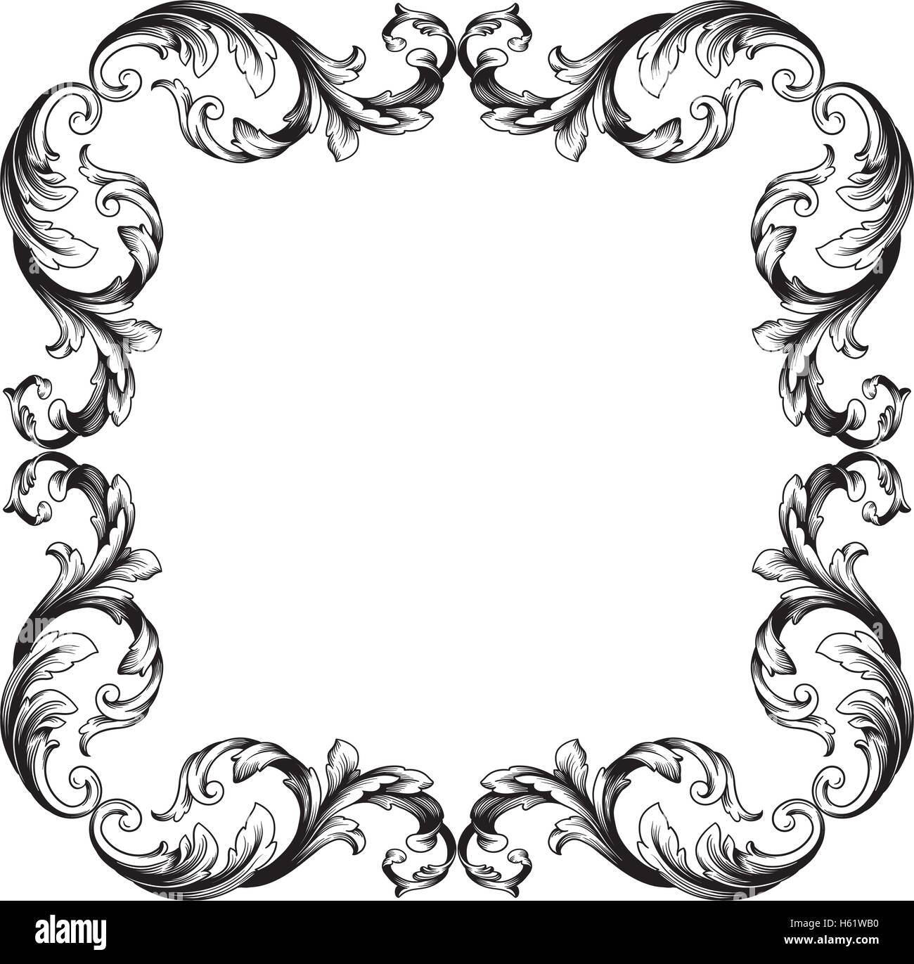 Decorative frames and borders vintage scroll Vector Image
