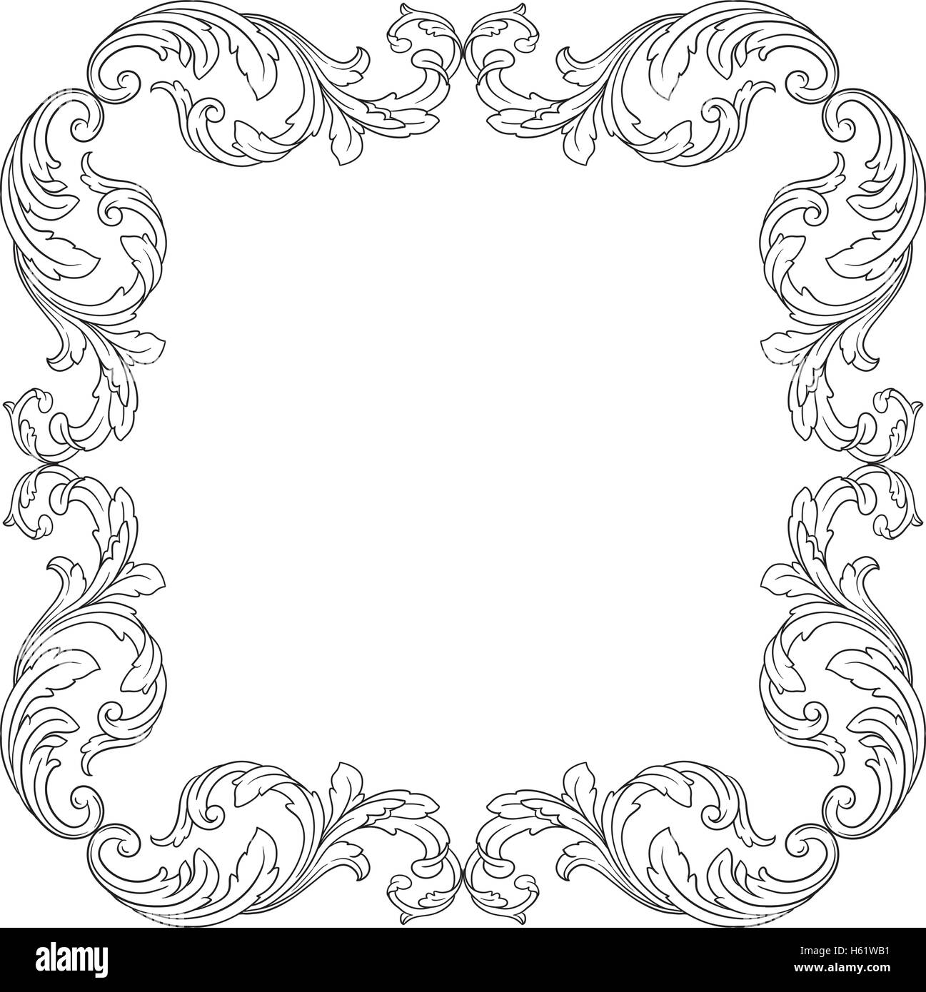 Decorative frames and borders vintage scroll Vector Image