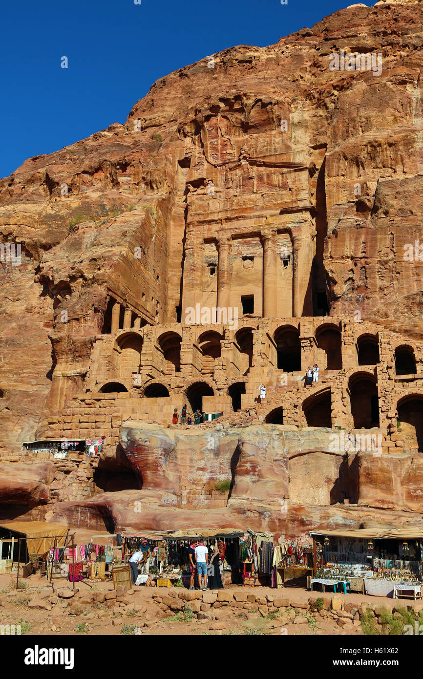 The Urn Tomb of the Royal Tombs in the rock city of Petra, Jordan Stock ...