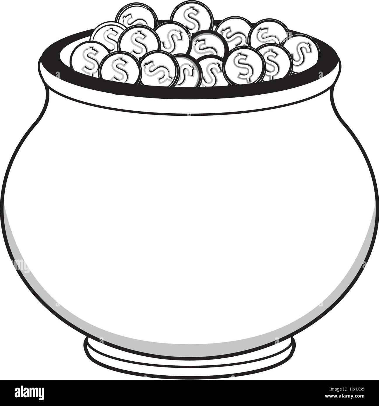 money coins in a pot Stock Vector Image & Art Alamy