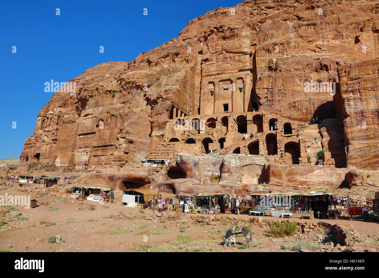 The Urn Tomb of the Royal Tombs in the rock city of Petra, Jordan Stock ...