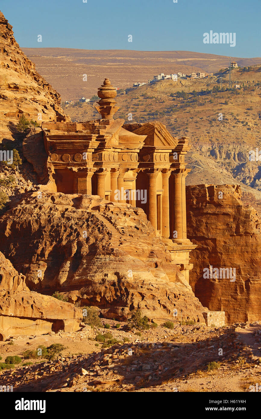 The Monastery, Ad-Deir, in the rock city of Petra, Jordan Stock Photo