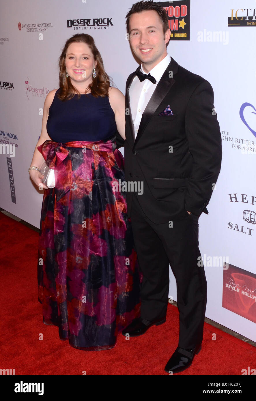 Danielle Beer And Brian Beer Arrives At The 1st Annual Roger Neal Style Hollywood Oscar Viewing 