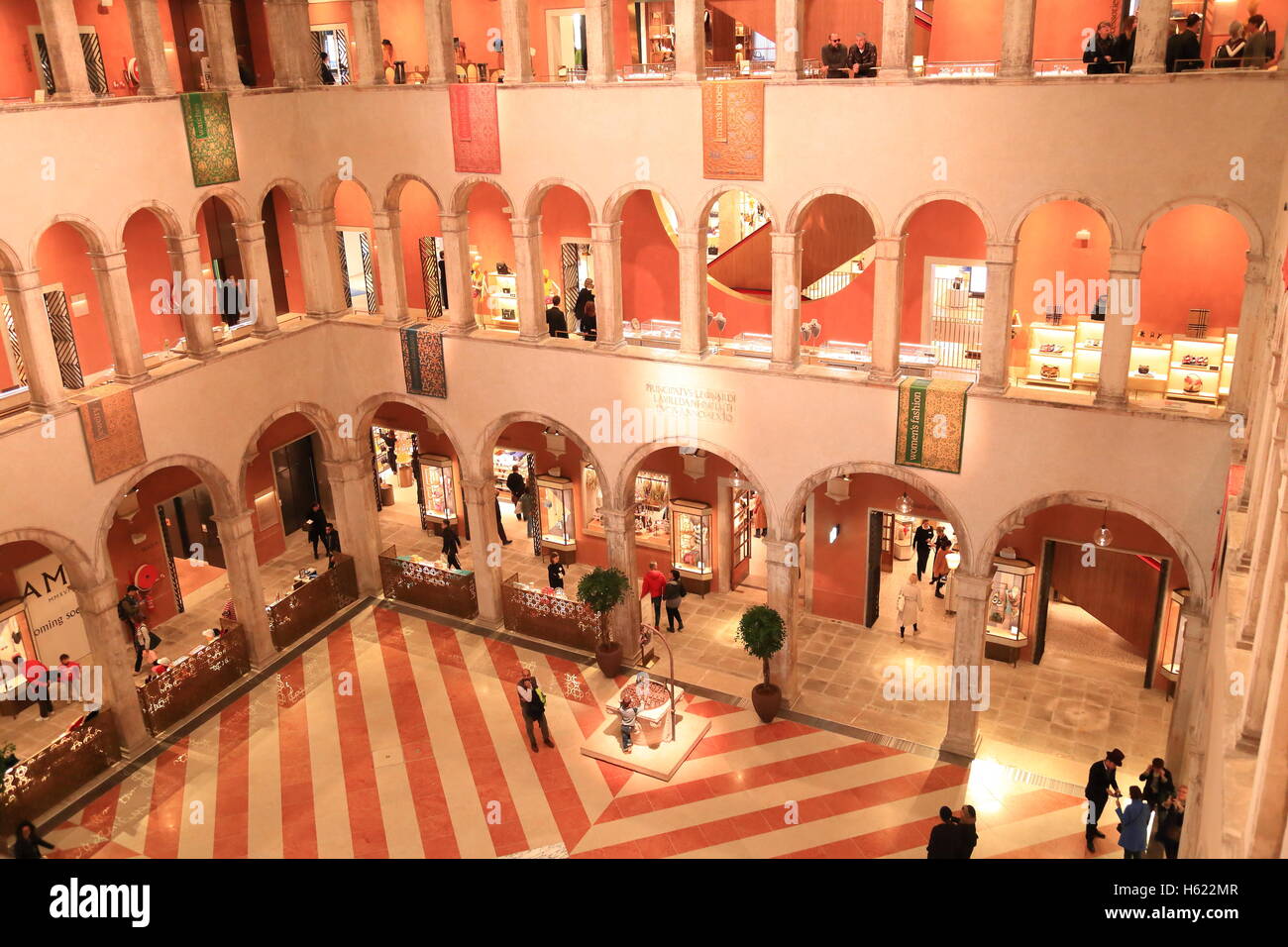 The luxury shopping center Fondaco dei Tedeschi in Venice. Stock Photo