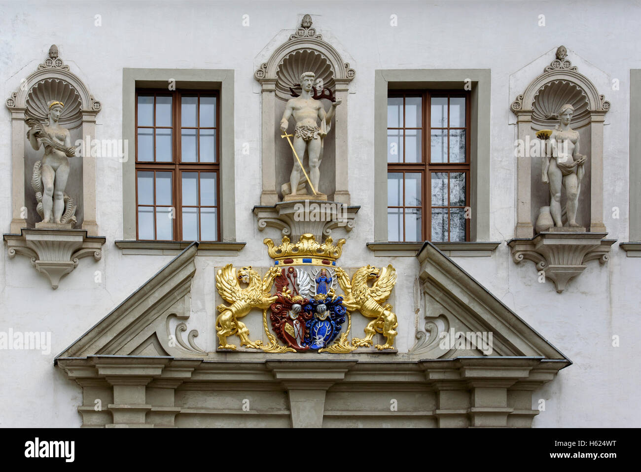 old palace  in Fürst Pückler Park, Bad Muskau, Saxony, Germany, Europe, UNESCO-World Heritage Stock Photo