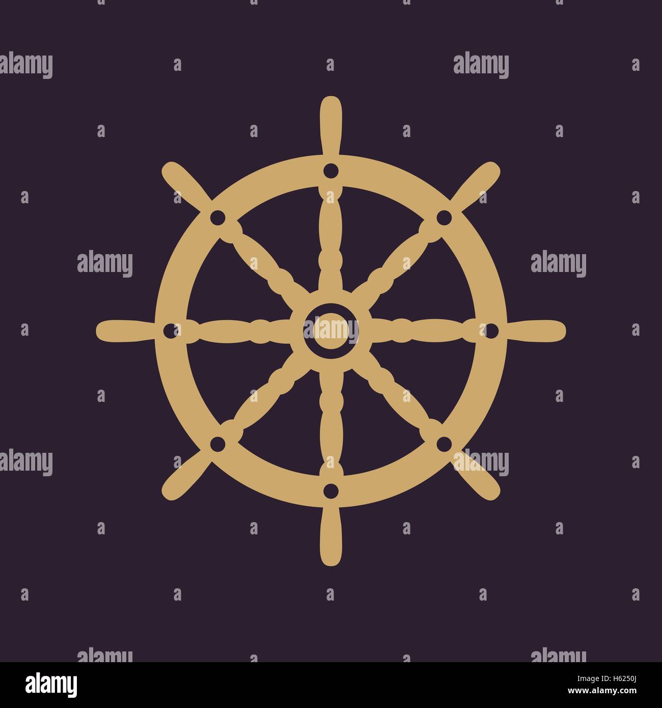 The ship steering wheel icon. Sailing symbol. Flat Stock Vector Image