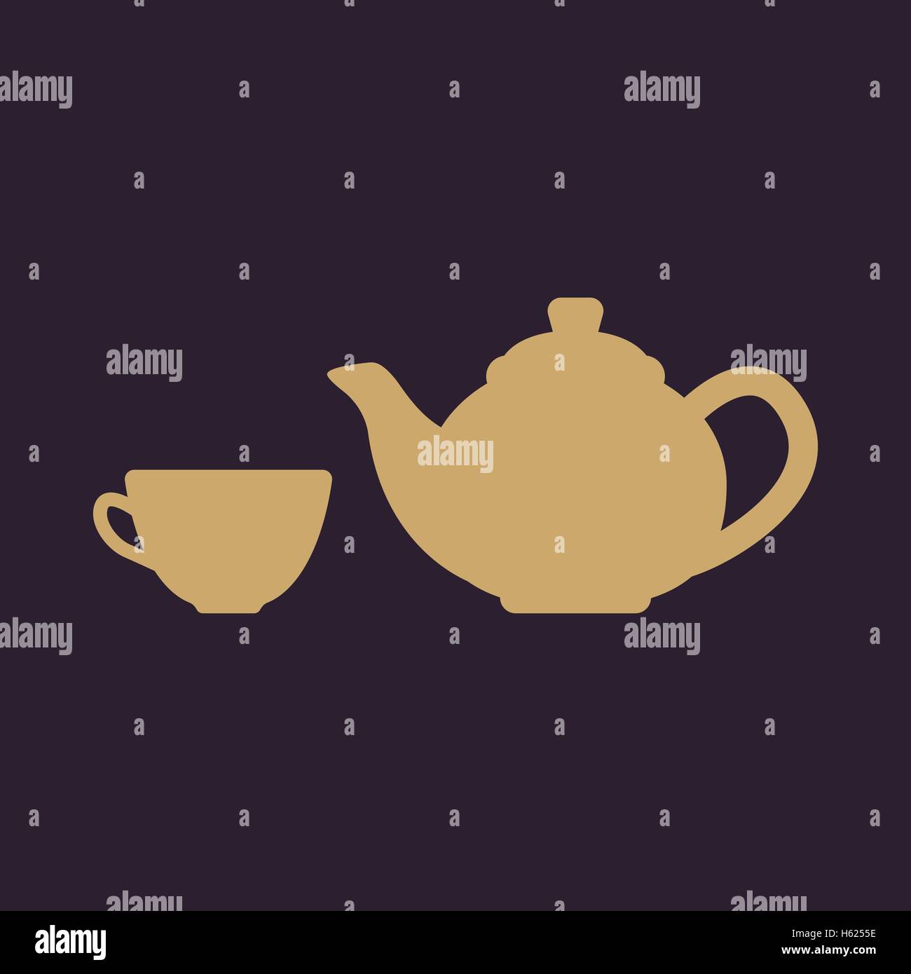 The teapot and cup icon. Tea symbol. Flat Stock Vector Image & Art Alamy