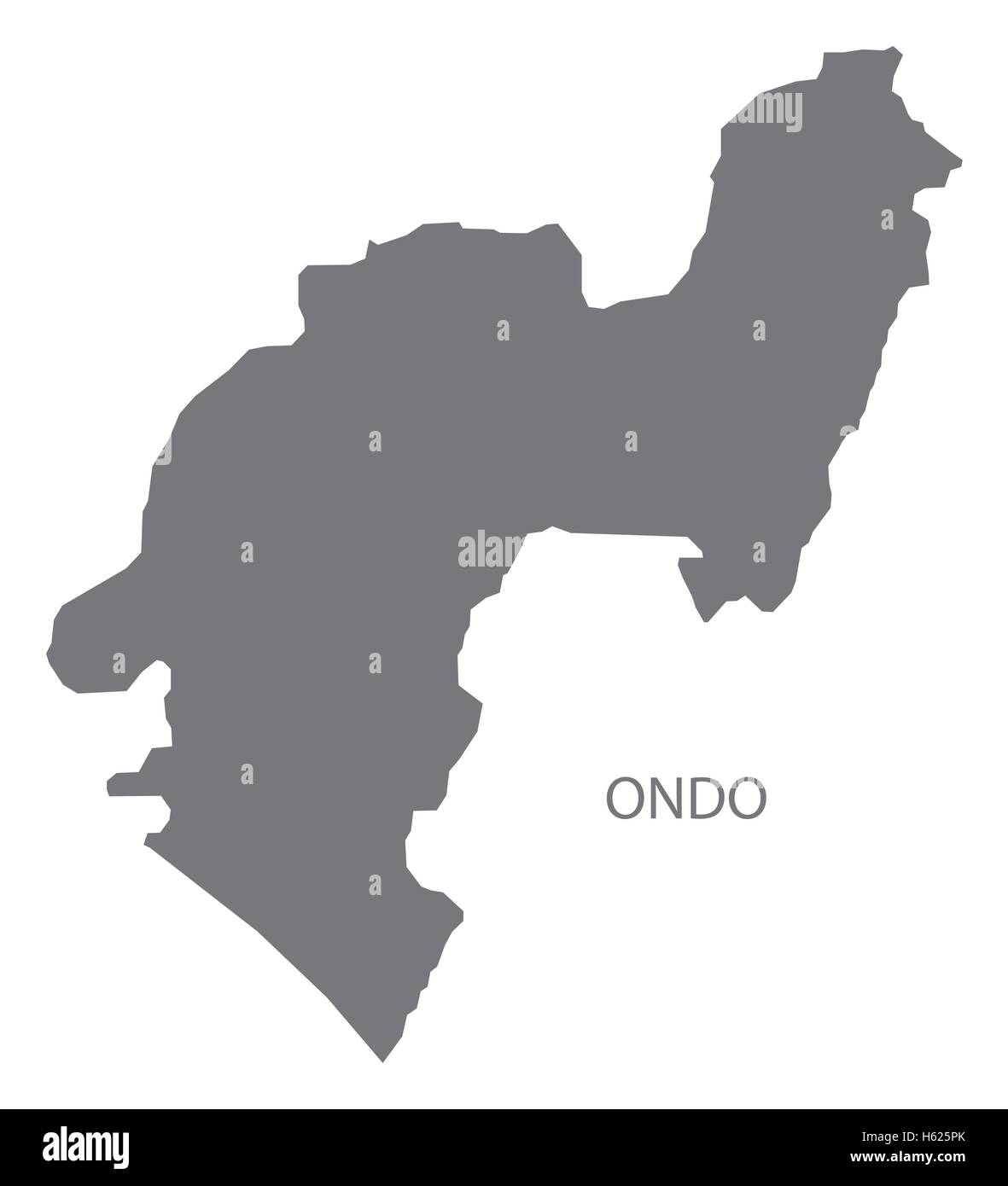 Ondo Nigeria Map grey Stock Vector