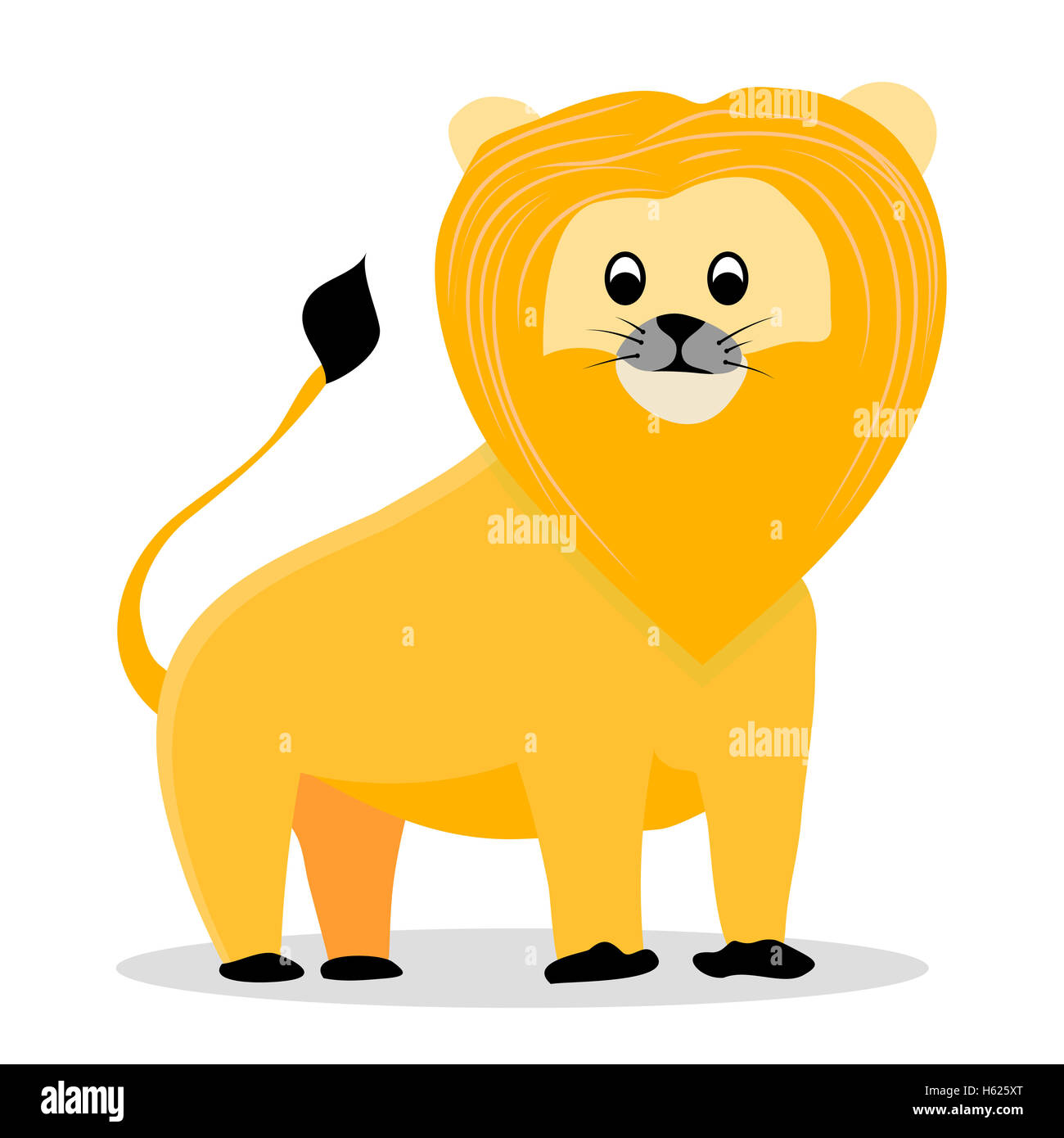 Lion cartoon vector. Lion isolated on white background illustration Stock Photo