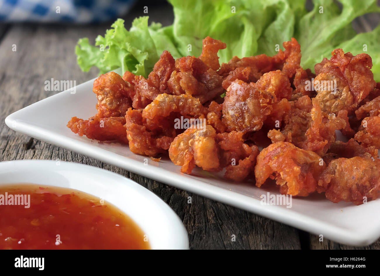 Fried chicken skin snacks thailand Stock Photo Alamy