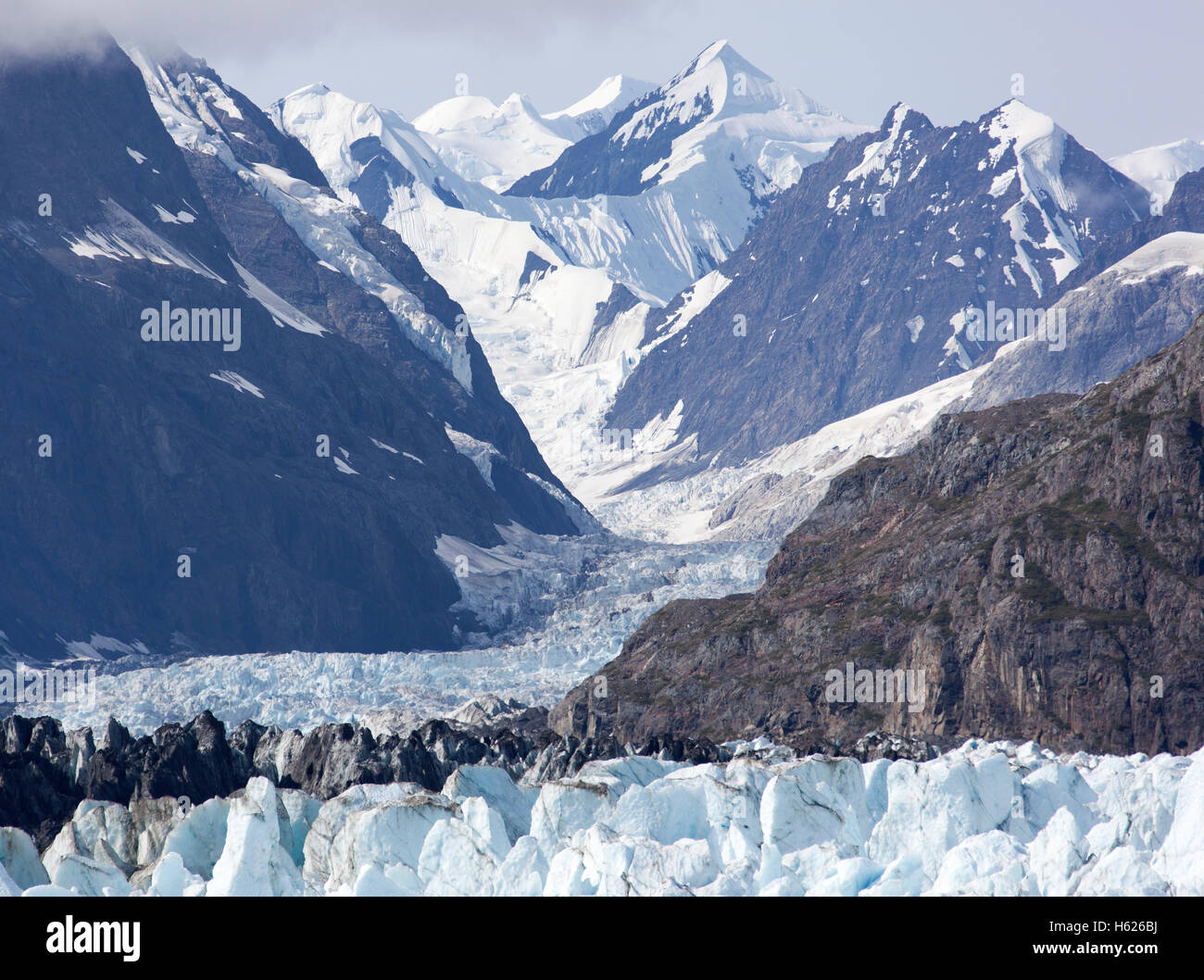 The view of a glacier landscape in Glacier Bay national park Stock ...
